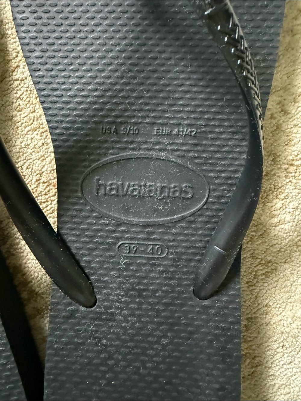 Havaianas Women's Slim Square Toe Flip Flops - Black - 39/40 - Picture 2 of 4